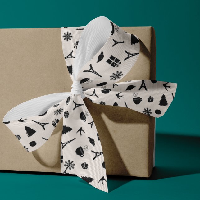 Ruban Gros-grain Noël à Paris | Motif (Créateur téléchargé)