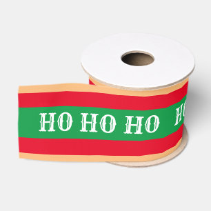 Ruban Gros-grain Noël Bonbons & Ho Ho Ho Stripe Cadeaux rouges/vert