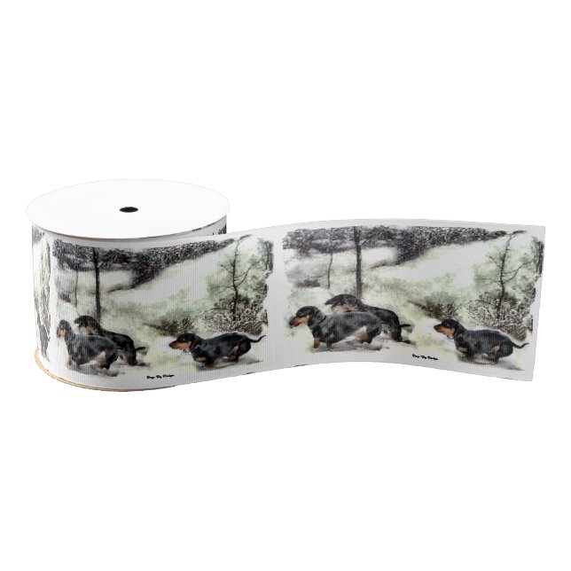 Ruban Gros-grain Noël Dachshund (Bobine)