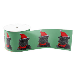 Ruban Gros-grain Noël d'Affenpinscher
