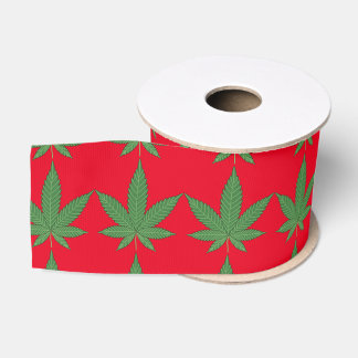 Ruban Gros-grain Noël de la feuille de mauvaises herbes