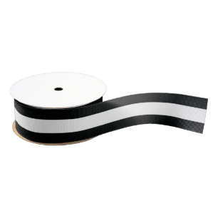 Ruban Gros-grain (Noir et blanc   horizontal) personnalisable rayé