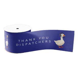 Ruban Gros-grain Oie de répartiteur 911 personnalisée avec casque