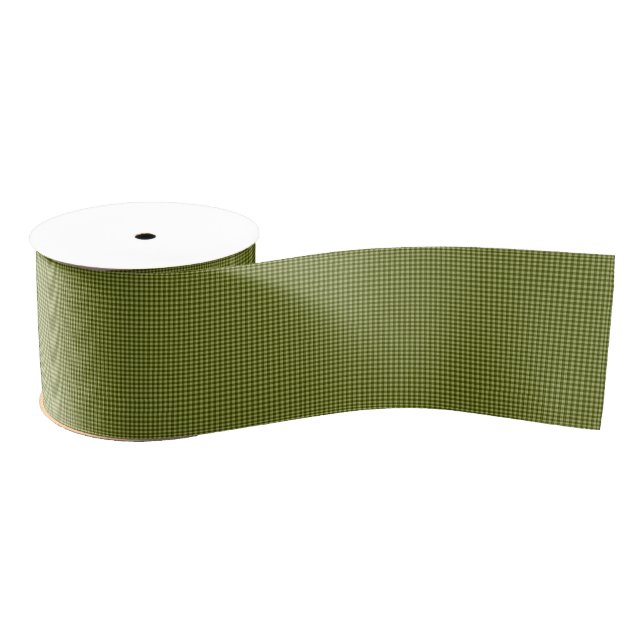 Ruban Gros-grain Olive Green En vichy-RIBBON (Bobine)