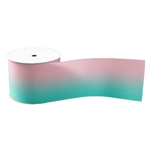 Ruban Gros-grain Ombre rose et turquoise