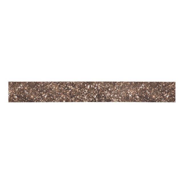 Ruban Gros-grain pailleté de bronze luxueux  (Devant)