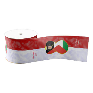 Ruban Gros-grain Palestinienne Ange Cheveux Noirs Vêtue de Drapeau