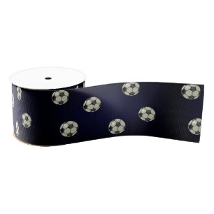Ruban Gros-grain Papier d'emballage sport Papillon de foot-Bleu ric