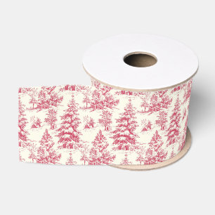 Ruban Gros-grain Papier d'emballage Toile de Noël rouge