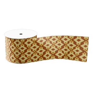 Ruban Gros-grain Papier peint motif Art déco, brun doré