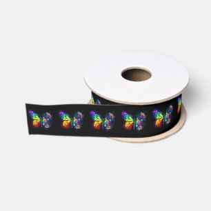 Ruban Gros-grain Papillon arc-en-ciel