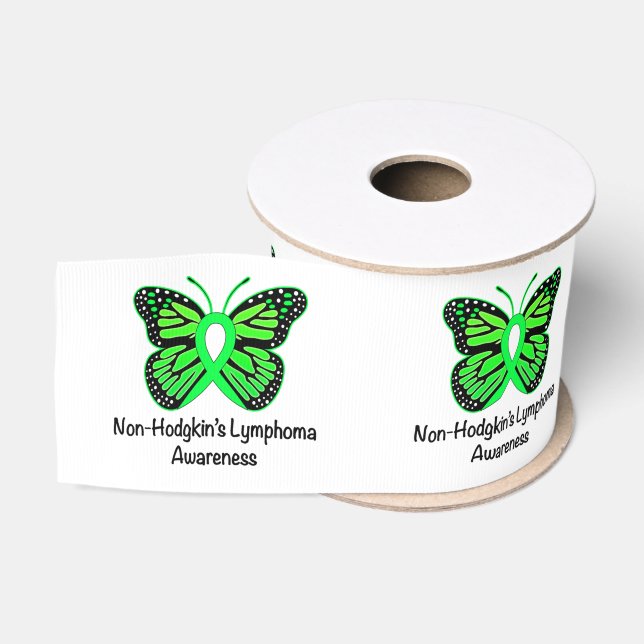 Ruban Gros-grain Papillon de conscience de lymphome non Hodgkinien (Bobine)
