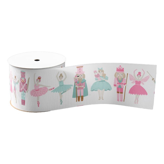 Ruban Gros-grain Pastel Nutcracker Ballet Pink Ribbon de Noël (Bobine)