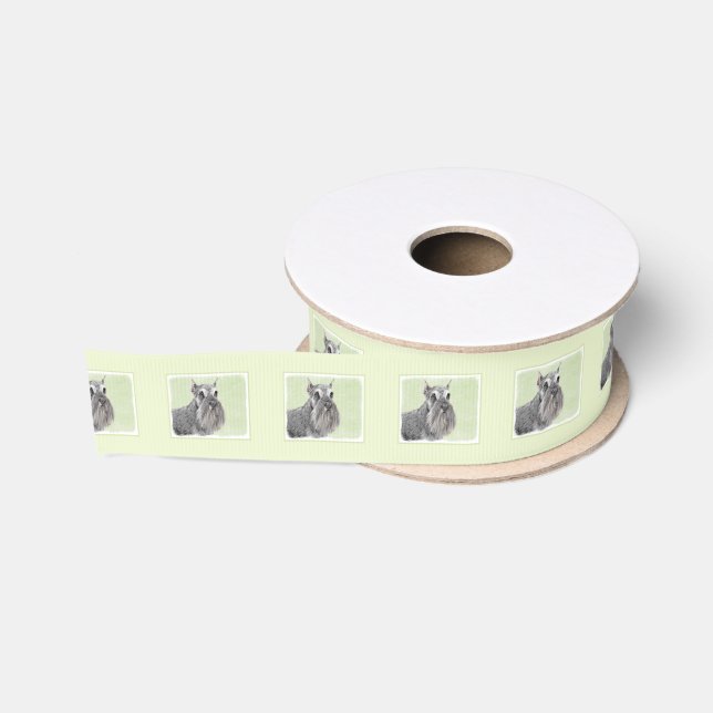 Ruban Gros-grain Peinture de Schnauzer (géant, standard) - Art cani (Bobine)