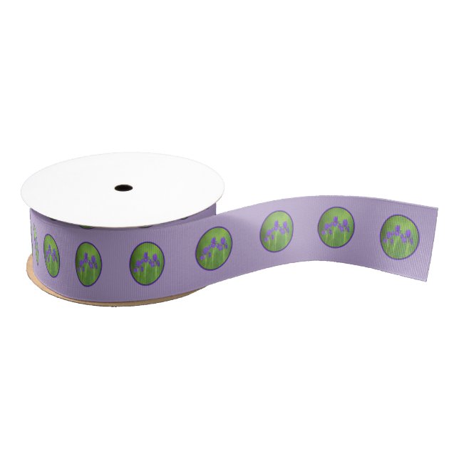Ruban Gros-grain Peinture Iris Violet - Art Fleur Originale (Bobine)