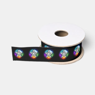 Ruban Gros-grain pentagramme wiccan