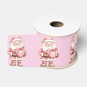 Ruban Gros-grain Père Noël tenant des cadeaux