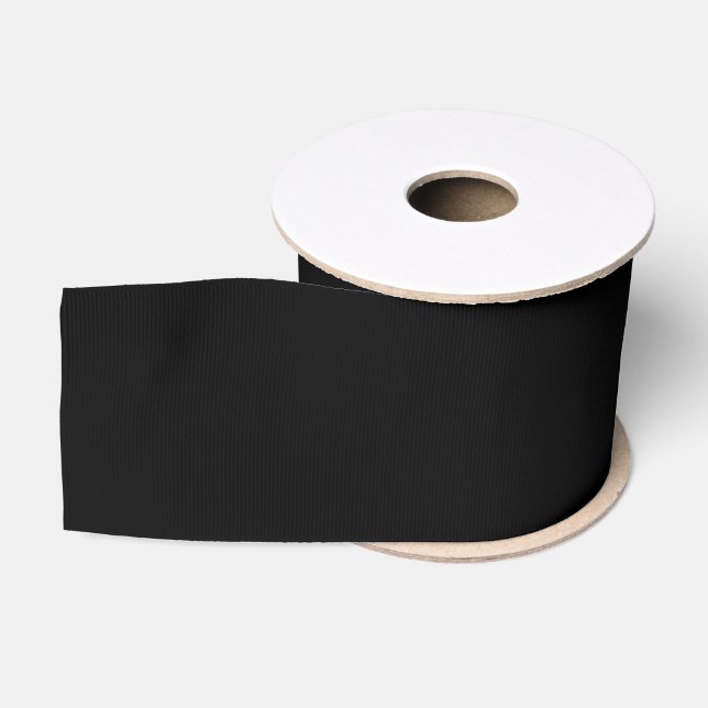 Ruban Gros-grain Personnaliser simple Noir couleur solide (Bobine)