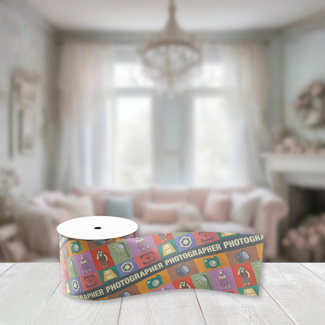 Ruban Gros-grain Photographe Professionnel Iconique Conçu (Créateur téléchargé)