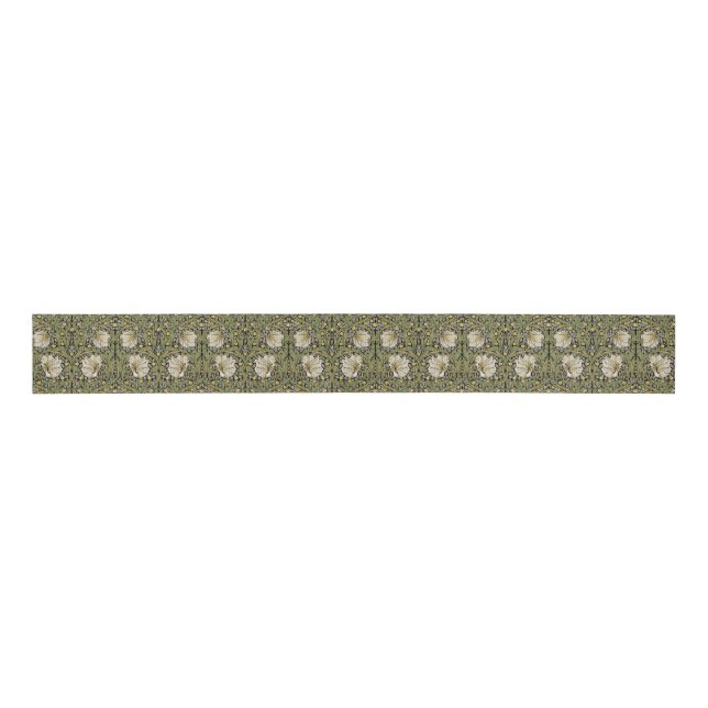 Ruban Gros-grain Pimpernel William Morris -SAGE Olive Grosgrain Rib (Devant)