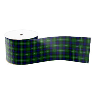 Ruban Gros-grain Plaid vert bleu Lamont tartan