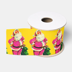 Ruban Gros-grain Plaisir rose vintage élégant de Noël de Père N