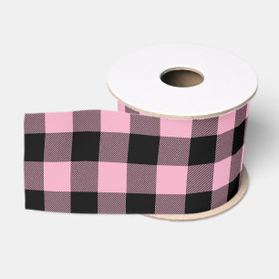 Ruban Gros-grain Plaque de buffle rose et noir moderne