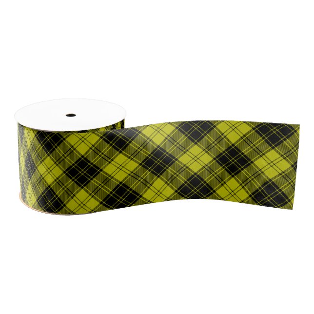 Ruban Gros-grain Plaque noire jaune tartan MacLachlan (Bobine)