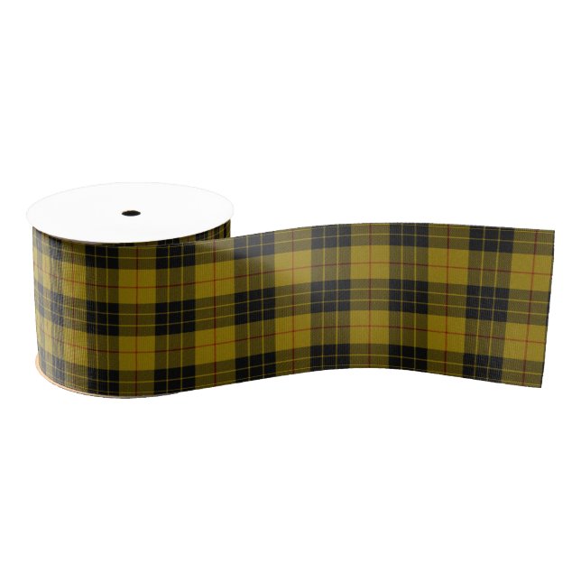 Ruban Gros-grain Plaque noire jaune tartan MacLeod (Bobine)