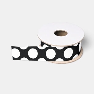 Ruban Gros-grain Pointe Polka (noir et blanc) Toute taille personna