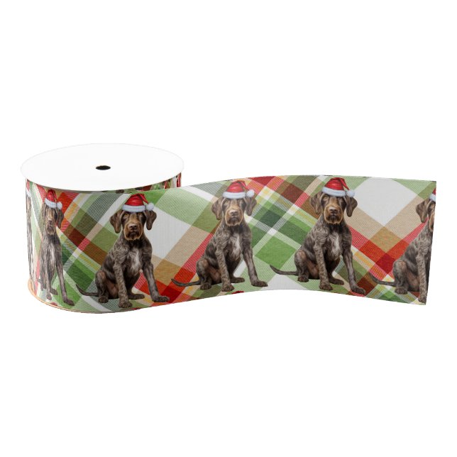 Ruban Gros-grain Pointeur Wirehair Holiday Plaid Fundy Chien Noël (Bobine)