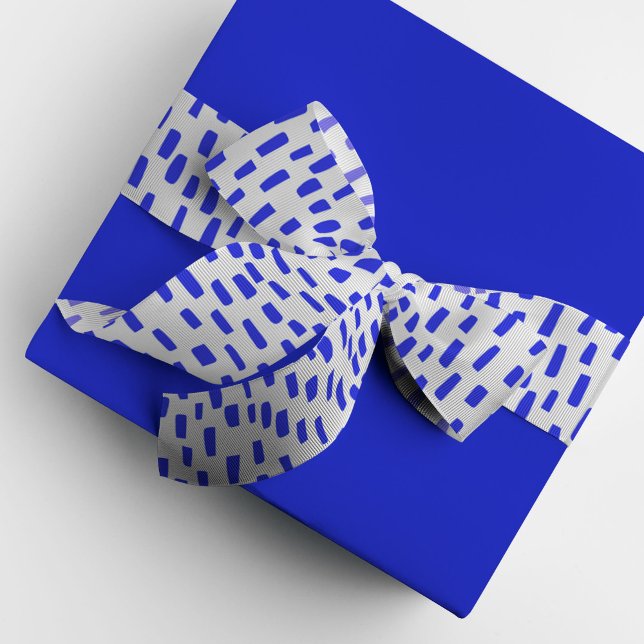 Ruban Gros-grain Points de caissage blancs et bleus Ruban Grosgrain (Bright blue on white dashing dots ribbon.)