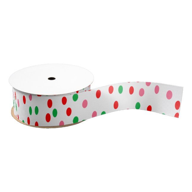 Ruban Gros-grain Points de Noël (Bobine)