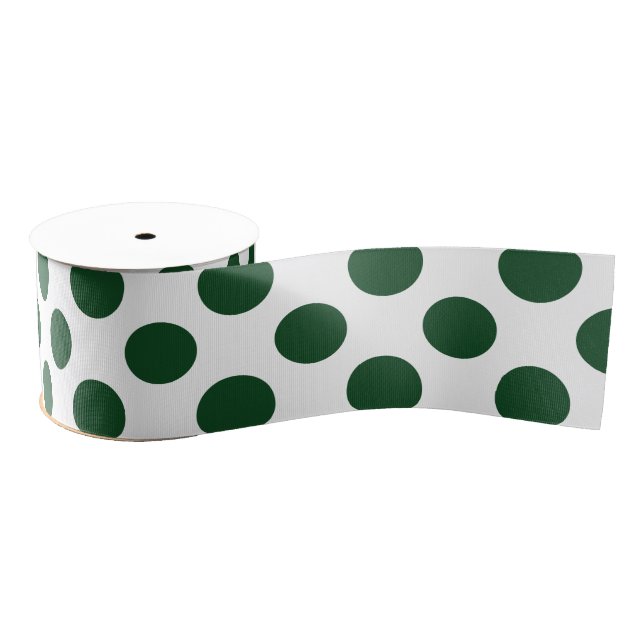 Ruban Gros-grain Pois de Forest Green (Bobine)
