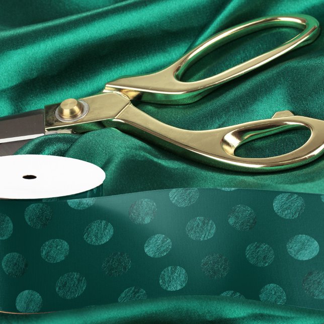 Ruban Gros-grain Pois turquoise Noël moderne & élégant (Créateur téléchargé)