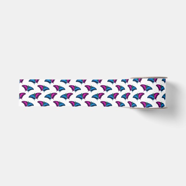 Ruban Gros-grain Polysexual Pride Flag Swallowtail Butterfly (Devant)