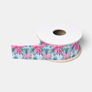 Ruban Gros-grain Préppy Pink Bows et Garland Christmas