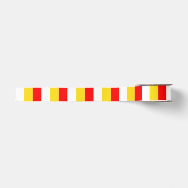 Ruban Gros-grain Rayures du drapeau de Guernesey rouge jaune blanc  (Devant)