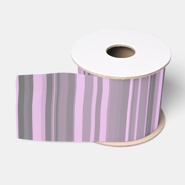 Ruban Gros-grain Rayures Gris Violet (Bobine)