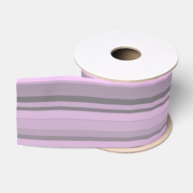 Ruban Gros-grain Rayures Gris Violet (Bobine)
