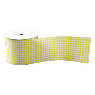 Ruban Gros-grain Ribbon à grains En vichy jaune