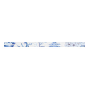 Ruban Gros-grain Ribbon Chinoiserie Blue Grosgrain