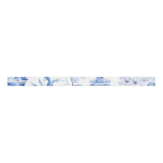 Ruban Gros-grain Ribbon Chinoiserie Blue Grosgrain