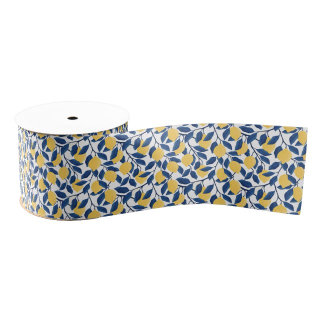 Ruban Gros-grain Ribbon citrons (Bobine)