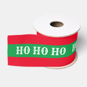 Ruban Gros-grain Ribbon de Noël & Ho Ho Ho Stripe Cadeaux rouges/ve