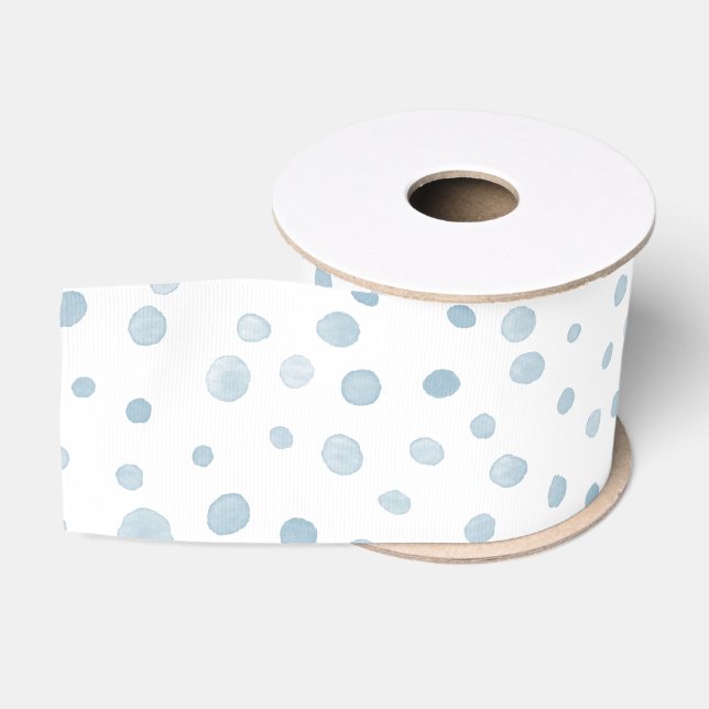 Ruban Gros-grain Ribbon points d'aquarelle Sky Confetti (Bobine)