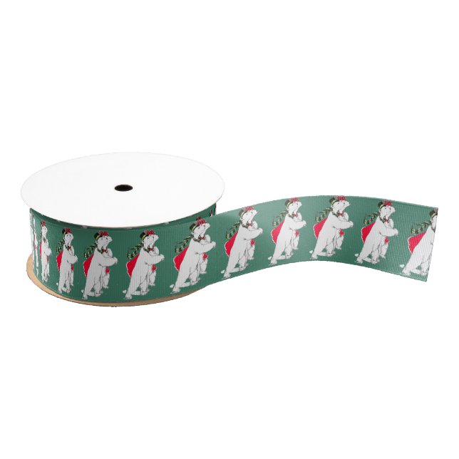 Ruban Gros-grain Ribbon pour Ours Polaire Danse de Noël Whimsical (Bobine)