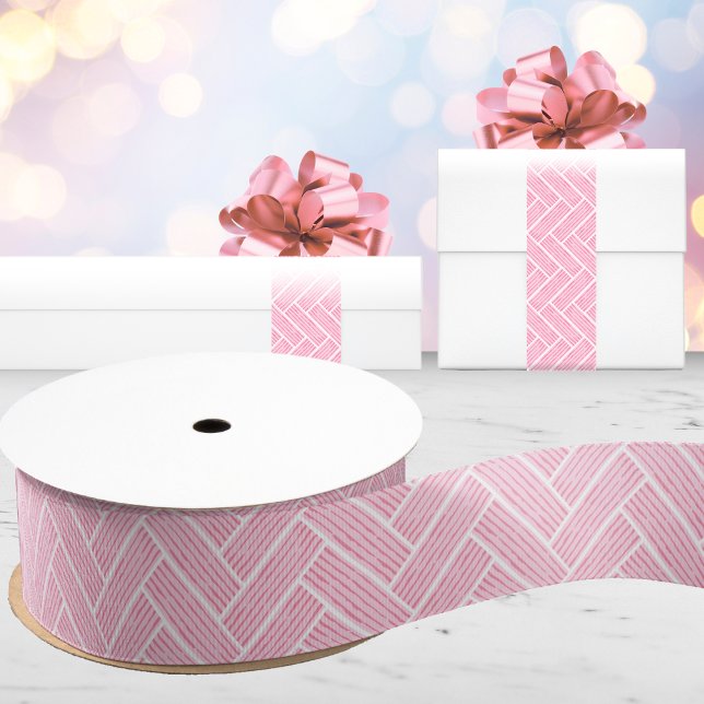 Ruban Gros-grain Ripple Herringbone en rose (Créateur téléchargé)