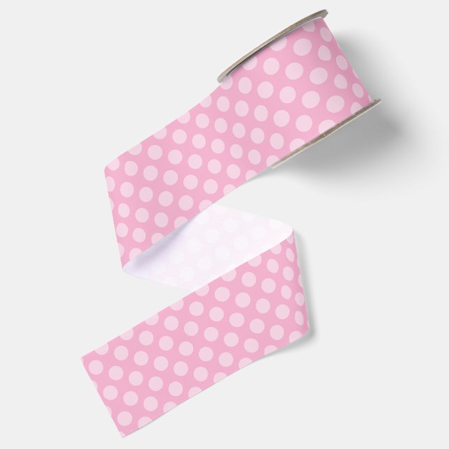 Ruban Gros-grain Rose Clair à pois (Dos)