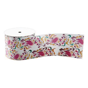 Ruban Gros-grain Rose Classique Verte Jaune Florale Cygne Oiseau Ma